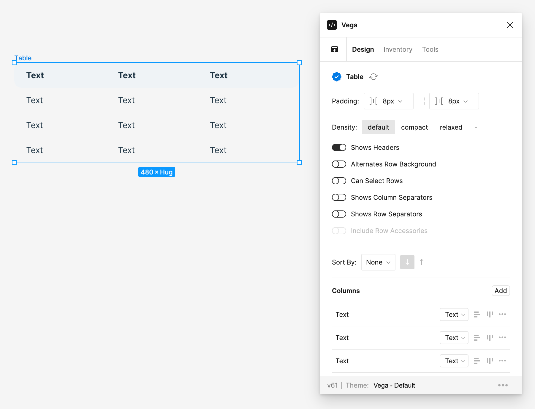 Figma Createtable Create Table - Settings